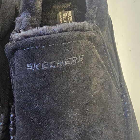 Men Skechers Shoes Relax Fit Black Slipper House Shoe Sz 10  Comfort Casual S102 - Picture 2 of 7